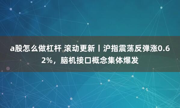 a股怎么做杠杆 滚动更新丨沪指震荡反弹涨0.62%，脑机接口概念集体爆发