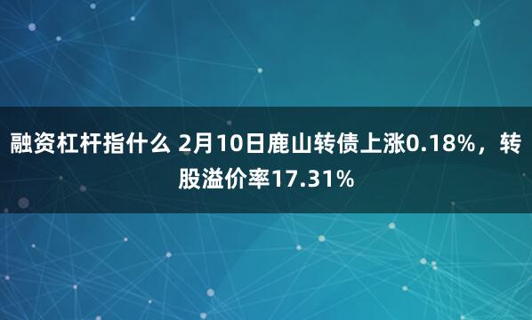 融资杠杆指什么 2月10日鹿山转债上涨0.18%，转股溢价率17.31%