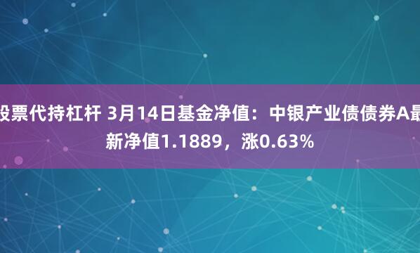 股票代持杠杆 3月14日基金净值：中银产业债债券A最新净值1.1889，涨0.63%